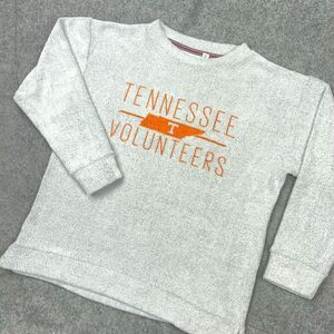 Tennessee Volunteers Sweater Womens Medium Gray Terry Crew Sweatshirt NCAA Vols